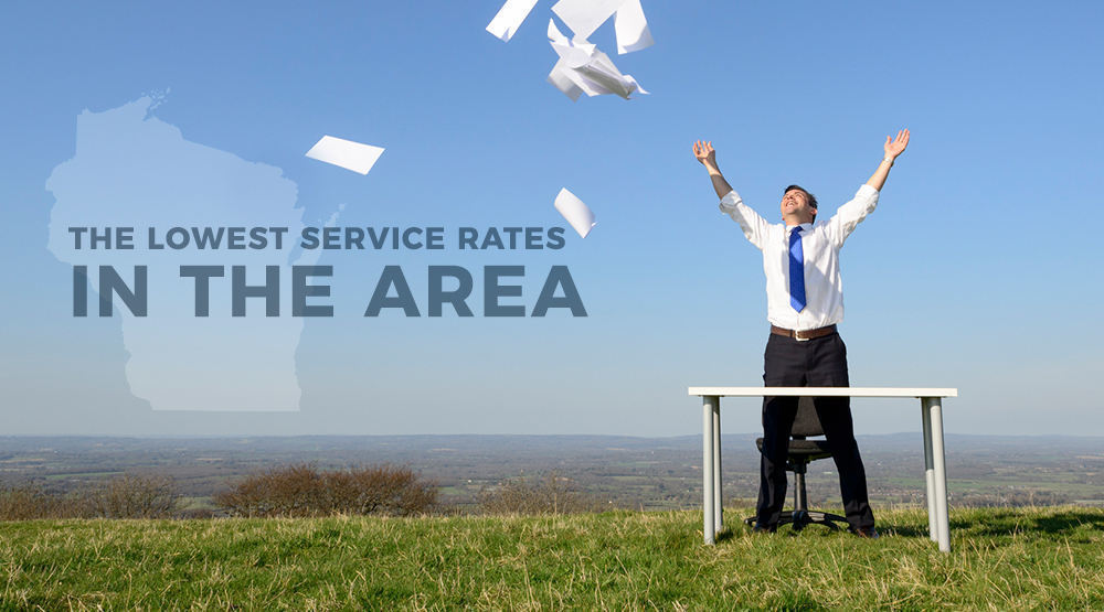 The lowest printer service rates in Wisconsin